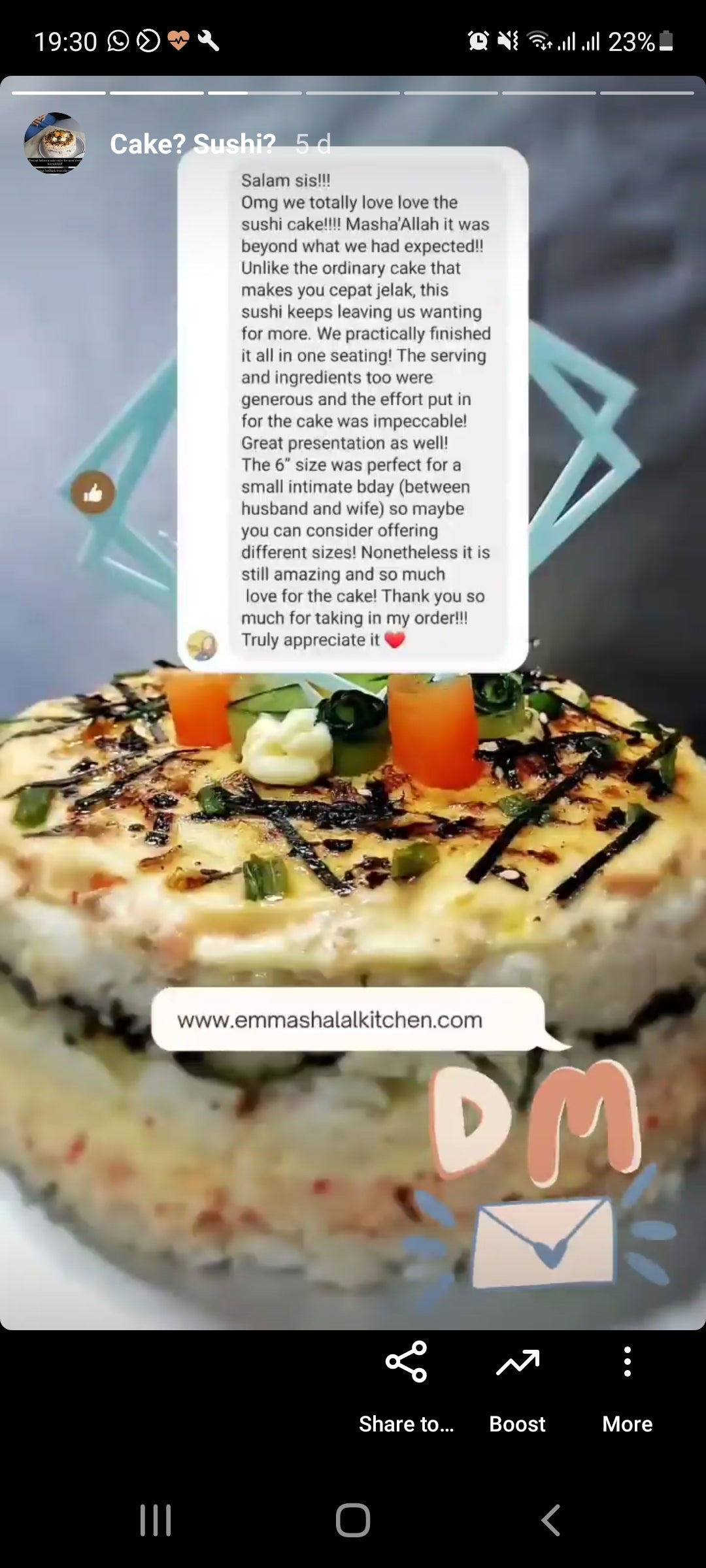 SushiBake Cakes (please whatsapp 89528943 to confirm availability before ordering)