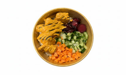 Salmon Donburi (Rice Bowl) (With various sauces)