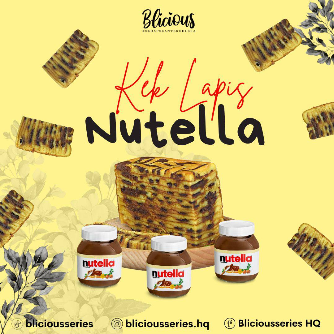 PRE-ORDER #BliciousSeries Kek Lapis Nutella